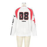 Mesh Print Loose Sport T Shirt ASL-6811