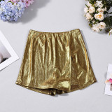 Metallic-colored Mini Skirt GFRT-60387DBZ