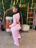 Solid Color Long Sleeve Sport Two Piece Pant Set SFY-807