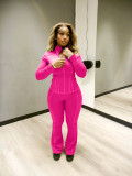 Tight Long Sleeve Micro Flare Pants 2 Piece Set NYF-8205