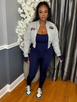 Fleece-Lined Sports Zipper Embroidered Baseball Jacket CH-25061