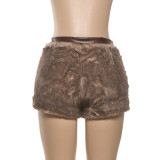 Leather Patchwork Tight Short GZJQ-K25P84206