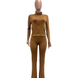 Tight Long Sleeve Micro Flare Pants 2 Piece Set NYF-8205