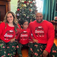 Christmas Letter Print Matching Family Pajamas Plaid Set GSGS-0761