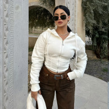 Long Sleeve Zipper Hodoed Sweatshirt GFRT-35694TBY