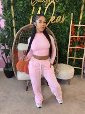 Solid Color Long Sleeve Sport Two Piece Pant Set SFY-807