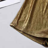 Metallic-colored Mini Skirt GFRT-60387DBZ