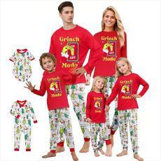 Christmas Letter Print Matching Family Long-Sleeve Pajama Set GSGS-0865