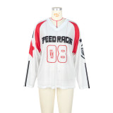 Mesh Print Loose Sport T Shirt ASL-6811