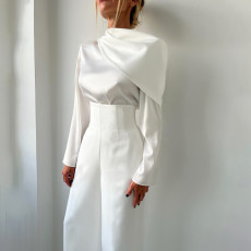 Satin Slim Long-Sleeve Top And Pants Set GZJQ-K25S82581