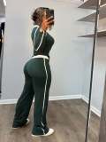 Contrast Color Patchwork Two Piece Pants Set YS-2510