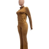 Tight Long Sleeve Micro Flare Pants 2 Piece Set NYF-8205