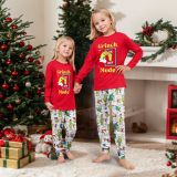 Christmas Letter Print Matching Family Long-Sleeve Pajama Set GSGS-0865