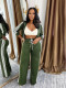 Stripe Hooded Coat Two Piece Pants Set SFY-802