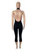 Solid Color Backless Tight Jumpsuit SHD-9574