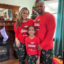 Christmas Letter Print Matching Family Pajamas Plaid Set GSGS-0761