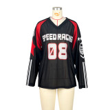 Mesh Print Loose Sport T Shirt ASL-6811