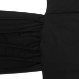 Solid Color Long Sleeve Maxi Dress GAXB-A724DS
