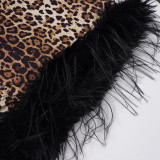 Leopard Print Sleeveless Patchwork MinI Dress GPKJ-WJD45240