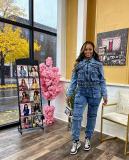 Fashion Long Sleeve Denim Two Piece Pants Set NYF-NY8158