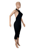 Solid Color Backless Tight Jumpsuit SHD-9574
