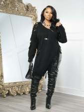 Knits Holes Tassel Loose Dress CM-9540