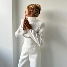 Satin Slim Long-Sleeve Top And Pants Set GZJQ-K25S82581