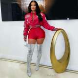 PU Leather Embroidered Fashion Baseball Jacket YNSF-8015