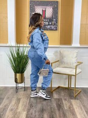 Fashion Long Sleeve Denim Two Piece Pants Set NYF-NY8158