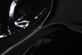 See Through Mesh Leather Patchwork Bodysuit Skirt Suit GZJQ-K25S85634
