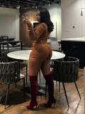 Solid Color Long Sleeve Velvet Short Set MEM-88673