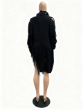 Knits Holes Tassel Loose Dress CM-9540
