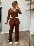 Contrast Color Patchwork Two Piece Pants Set YS-2510