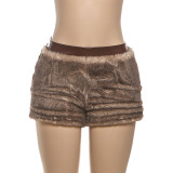 Leather Patchwork Tight Short GZJQ-K25P84206