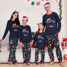 Christmas Print Matching Family Long-Sleeve Pajama SetGSGS-0869