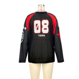Mesh Print Loose Sport T Shirt ASL-6811