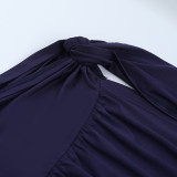 Mesh Long Sleeve Bodysuit High Split Long Skirt Suit FL-YJ25322MHO