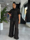 Hollow Out Lace Tie Up Two Piece Pant Set NY-3793