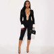 Fashion Patchwork Hollow Out Bodysuit Seventh Pant Suit SHD-9582