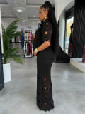 Hollow Out Lace Tie Up Two Piece Pant Set NY-3793