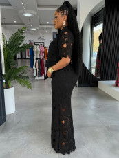 Hollow Out Lace Tie Up Two Piece Pant Set NY-3793