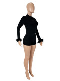Backless Long Sleeve Tight Romper SHD-9580