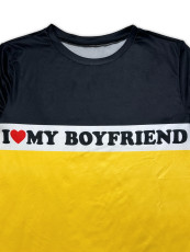 Letter Print Long Sleeve Two Piece Pants Set SHD-9933