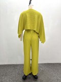 Irregular Slash Shoulder Tops Two Piece Pants Set GQZF-SH6585