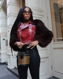 Patchwork Fur Faux Leather Short Jacket ZSD-0772