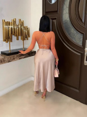 Sexy Lace-Up Top And Skirt Two Piece Set GXHF-80260