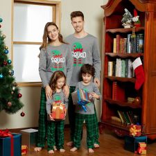 Christmas Letter Print Matching Family Long-Sleeve Pajamas Set GSGS-0755