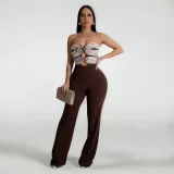 Sexy Wrap Chest Backless Jumpsuit GZIY-6079