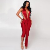 Glossy Sexy Halter-Neck Backless Tight Romper GSBD-D25JP401