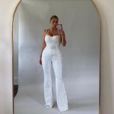 Sexy Chain Belt Sequin Jumpsuit GNYX-233